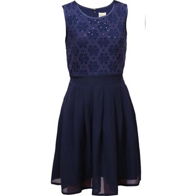 Yumi Girl Blue Floral Sequin Lace Party Dress